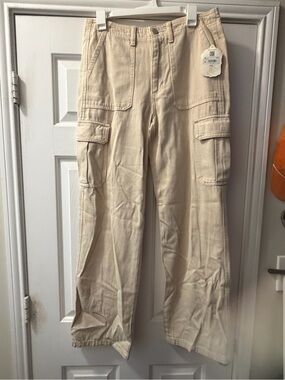 Altar'd State Beige Canvas Cargo Pants